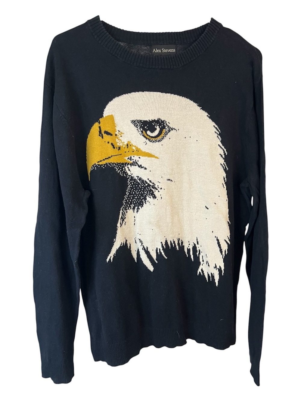Alex Stevens Eagle Motif black Crewneck Sweater